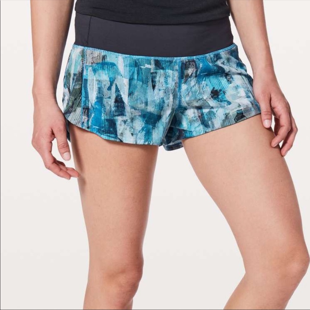 Lululemon blue printed speed short